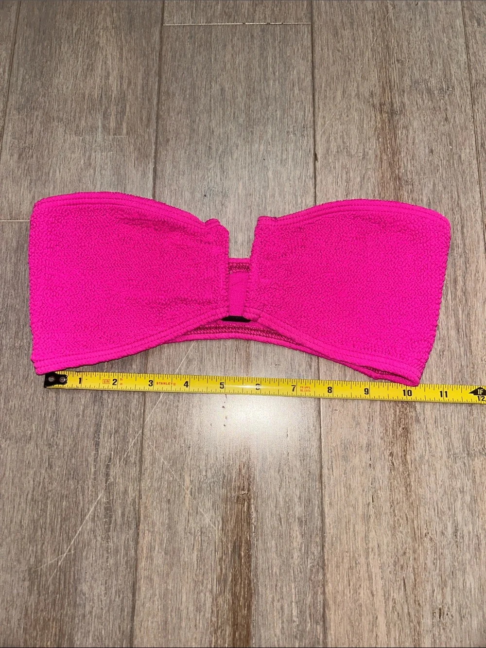 bond-eye Hot Pink Textured Bandeau Bikini Top